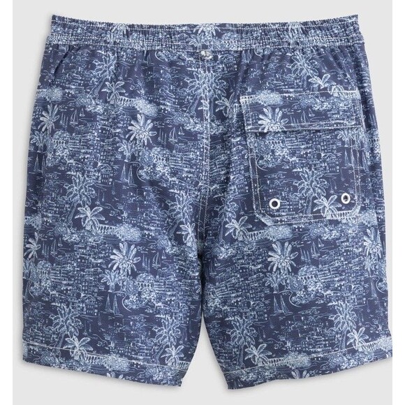 JOHNNIE-O Limon Lake  Blue Swim Trunks Surf  Mens  Mesh Liner Medium 7” Inseam - Picture 2 of 6